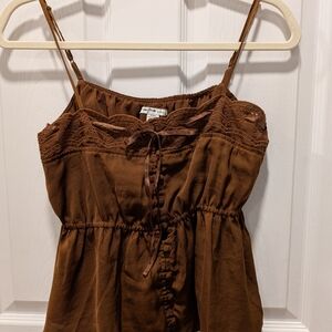 American Eagle Outfitters Brown Camisole with Lace Detail